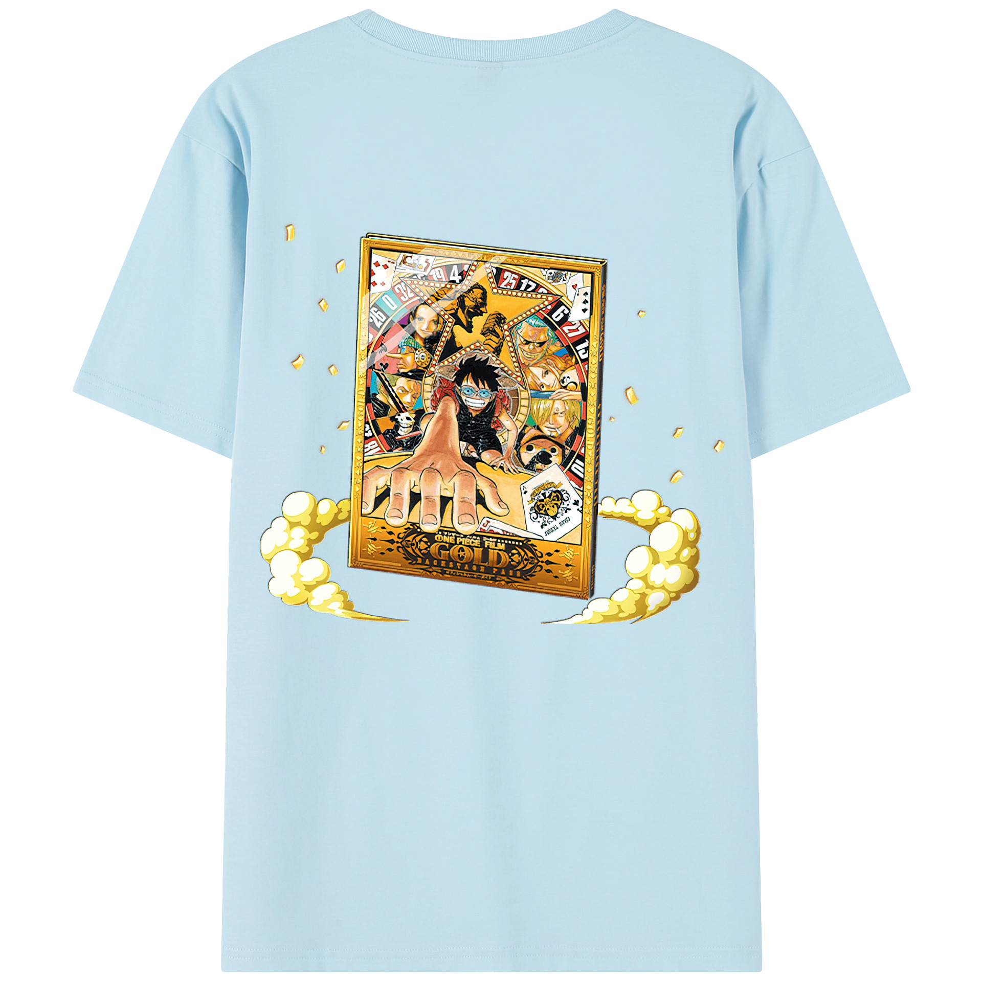 ワンピース モンキー・D・ルフィ ONE PIECE Monkey D. Luffy 綿100％半袖Tシャツ（背面プリント）